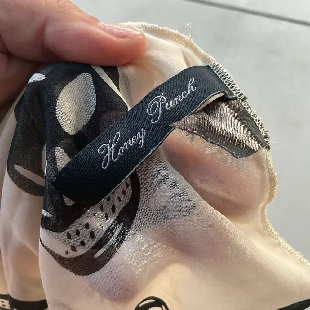 Honey Punch Skull Scarf Black White Sheer Extra Long 110” Gothic Punk